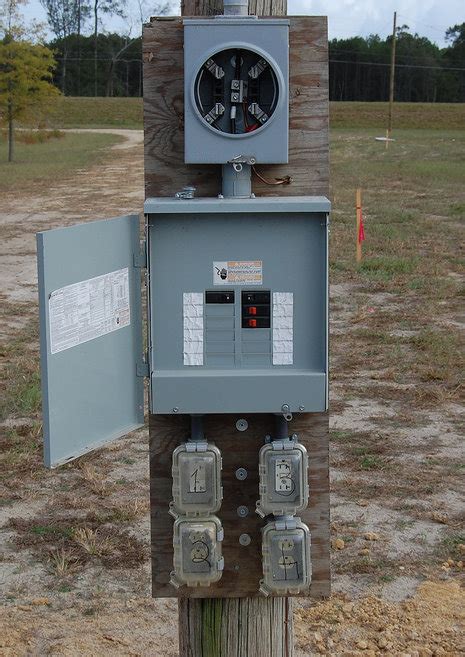 utility power pole with meter